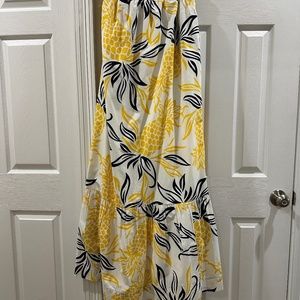 Anthropologie Floral Flounced Maxi Dress Size M